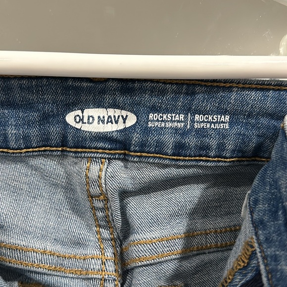 Size 10 Womens Super Skinny Old Navy Jeans Medium Light Wash Stretchy - Picture 2 of 4